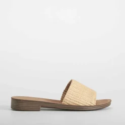 Discount Sandalia planta rafia beige Mujer Sandalias Planas