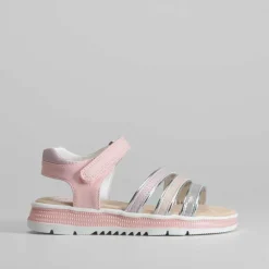 Clearance Sandalia rosa tiras metalizada Sandalias