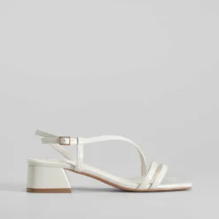 Online Sandalia tacón medio tiras blanca PICCOLA PIU Mujer Sandalias Tacón