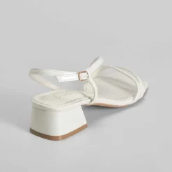 Online Sandalia tacón medio tiras blanca PICCOLA PIU Mujer Sandalias Tacón