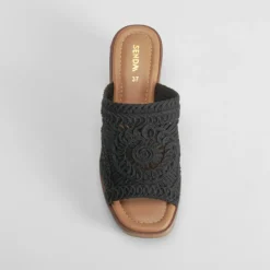 Best Sandalia tacón pala negra Mujer Sandalias Tacón