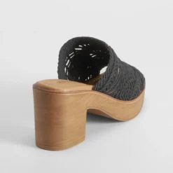 Best Sandalia tacón pala negra Mujer Sandalias Tacón