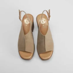 Discount Sandalia tacón plataforma beige Mujer Sandalias Plataforma|Sandalias Tacón