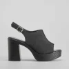 Sandalia tacón plataforma negra Mujer Sandalias Plataforma|Sandalias Tacón
