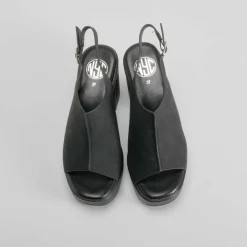 Sandalia tacón plataforma negra Mujer Sandalias Plataforma|Sandalias Tacón