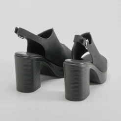 Sandalia tacón plataforma negra Mujer Sandalias Plataforma|Sandalias Tacón