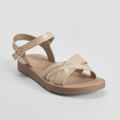Sale Sandalia tiras cruzada beige Mujer Sandalias Planas
