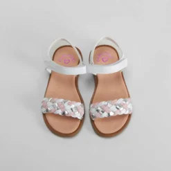 New Sandalia trenza piel blanca Sandalias