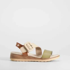 Discount Sandalia tricolor blanco Mujer Sandalias Planas