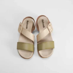 Discount Sandalia tricolor blanco Mujer Sandalias Planas
