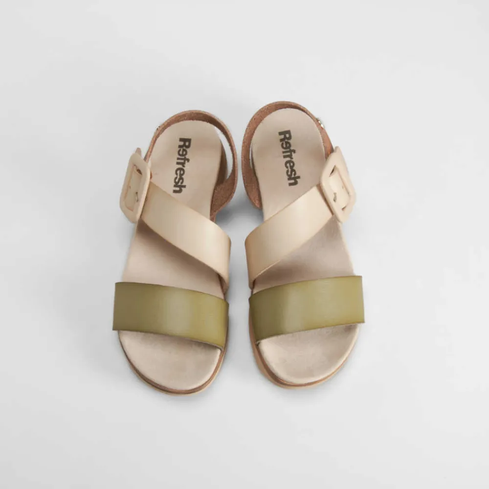 Discount Sandalia tricolor blanco Mujer Sandalias Planas