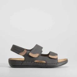 Best Sandalia triple velcro marrón Hombre Sandalias