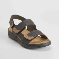 Best Sandalia triple velcro marrón Hombre Sandalias