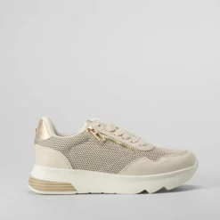 Outlet Sneaker cremallera beige Mujer Sneakers