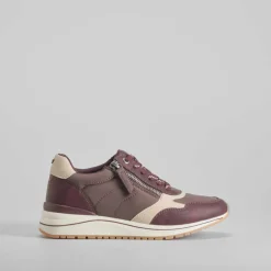 Clearance Sneaker cremallera burdeos Mujer Sneakers