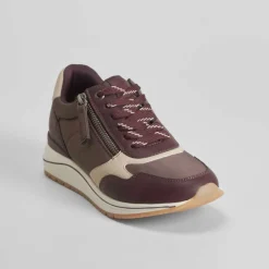 Clearance Sneaker cremallera burdeos Mujer Sneakers