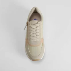 Outlet Sneaker cremallera Shock Absorber beige Mujer Sneakers