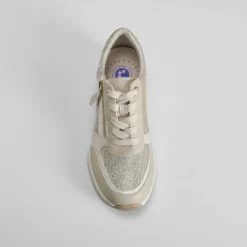 Discount Sneaker cuña con cordón oro Mujer Sneakers