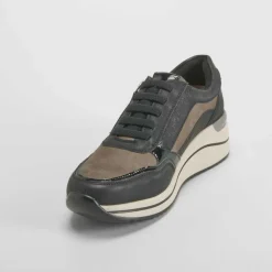 Sale Sneaker cuña elástico negro Mujer Sneakers