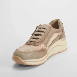 New Sneaker cuña elástico taupe Mujer Sneakers