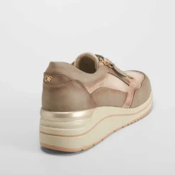 New Sneaker cuña elástico taupe Mujer Sneakers