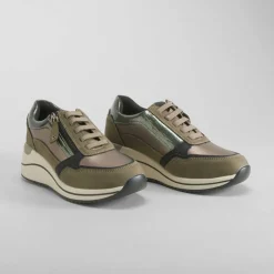 Hot Sneaker cuña elástico verde Mujer Sneakers