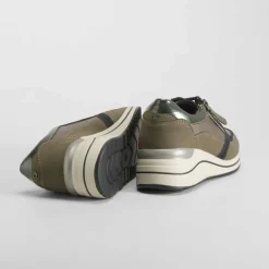 Hot Sneaker cuña elástico verde Mujer Sneakers