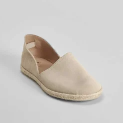 Best Yute plano en piel beige Mujer Alpargatas