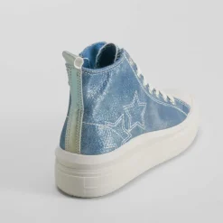 Hot Zapatill alta lona azul denim OH GIRL Zapatillas Lona