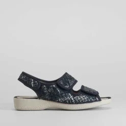 Hot Zapatilla abierta con velcros azul Mujer Zapatillas Casa