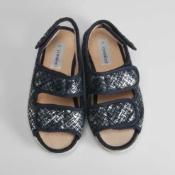 Hot Zapatilla abierta con velcros azul Mujer Zapatillas Casa