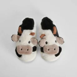 Hot Zapatilla abierta vaca blanca Mujer Zapatillas Casa