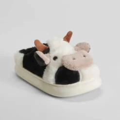 Hot Zapatilla abierta vaca blanca Mujer Zapatillas Casa