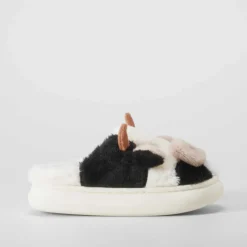 Clearance Zapatilla abierta vaca infantil blanca Zapatillas Casa
