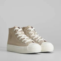 Outlet Zapatilla alta cordones beige OH GIRL Zapatillas Altas