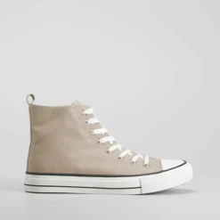 Discount Zapatilla alta de lona beige Hombre Zapatillas Lona