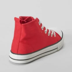 Hot Zapatilla alta de lona roja OH GIRL Zapatillas Lona