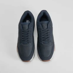 New Zapatilla azul oscura con detalles marrones Hombre Sneakers
