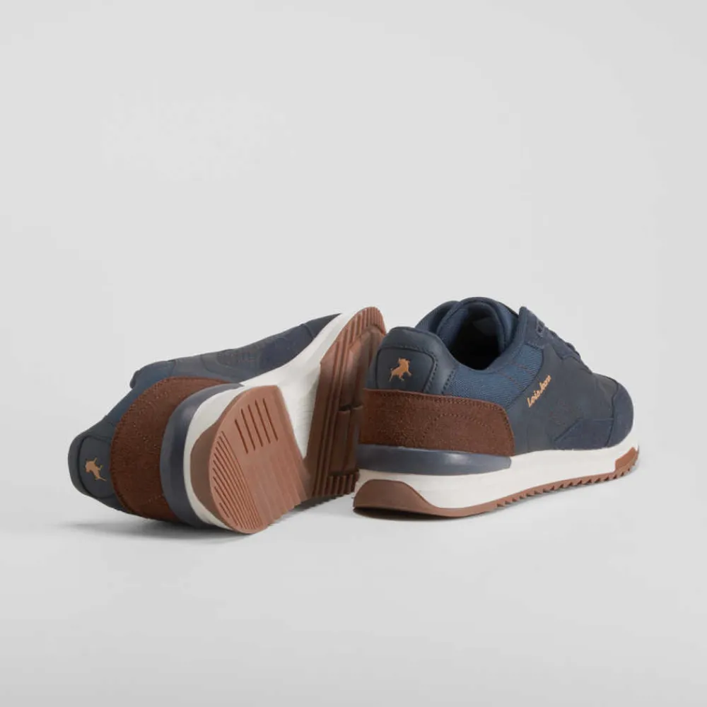 zapatilla_azul_oscura_con_SKULTU1QY6CRS_3.webp New Zapatilla azul oscura con detalles marrones Hombre Sneakers