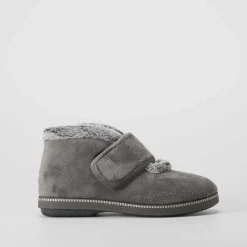 Sale Zapatilla bota velcro gris Mujer Zapatillas Casa