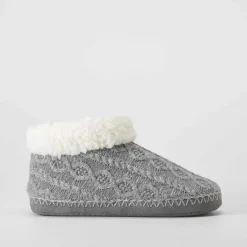 Sale Zapatilla botín borreguito gris Mujer Zapatillas Casa