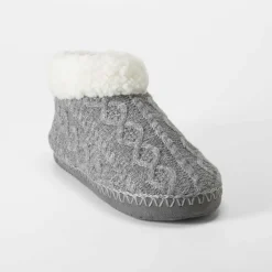 Sale Zapatilla botín borreguito gris Mujer Zapatillas Casa