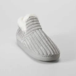 Discount Zapatilla botín pana gris Mujer Zapatillas Casa