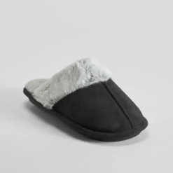 Online Zapatilla casa abierta pelo negra Mujer Zapatillas Casa