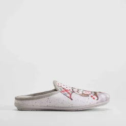 New Zapatilla casa beige búho Mujer Zapatillas Casa