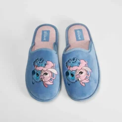 Clearance Zapatilla casa bordada azul Mujer Zapatillas Casa
