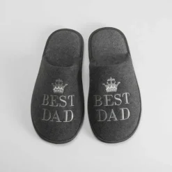 Sale Zapatilla casa bordada best dad gris Hombre Zapatillas Abiertas