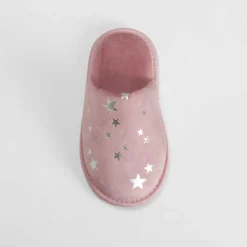 Discount Zapatilla casa estrellas plateadas y rosa Zapatillas Casa