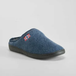Online Zapatilla casa felpa bandera azul Hombre Zapatillas Abiertas