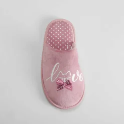 Clearance Zapatilla casa gato y topos rosa Mujer Zapatillas Casa